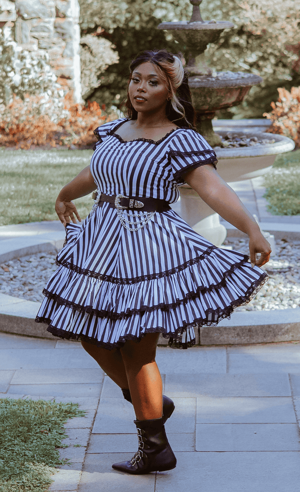 Adelaide Dress in Sandworm Stripes