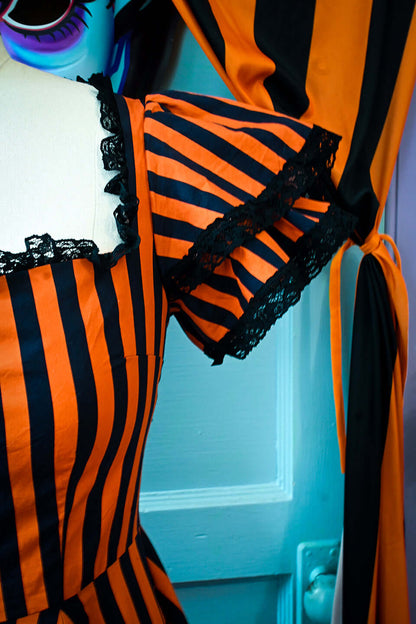 WAX POETIC Adelaide Dress in Jack O Lantern Stripes