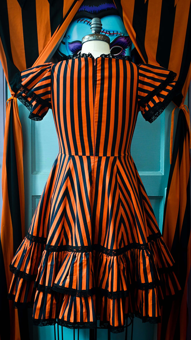 Adelaide Dress in Jack O Lantern Stripes