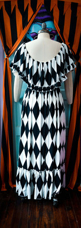 Villanelle Maxi Dress in Harlequin Print