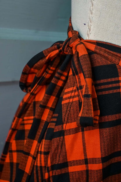 Aurora Wrap Skirt in Pumpkin Plaid