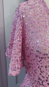 Bubblegum Aurora sequined wrap dress