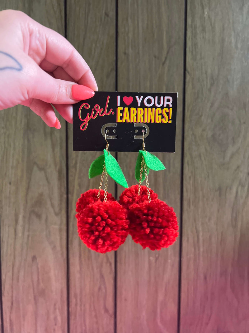 Cherry Bombshell Puff Earrings by Artsy Black Girl