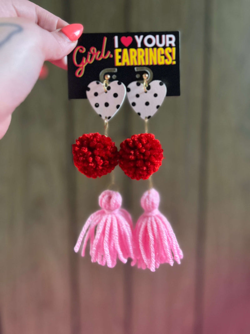 Dark Love Heart Puff Earrings by Artsy Black Girl