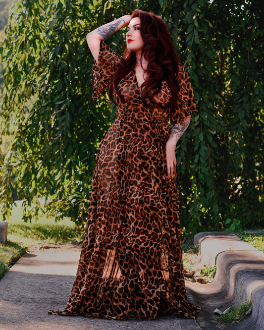 Lydia dress in Leopard Mesh