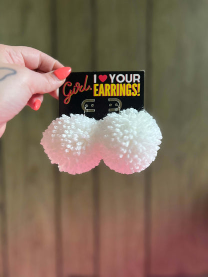 White Mega-Puff Earrings by Artsy Black Girl