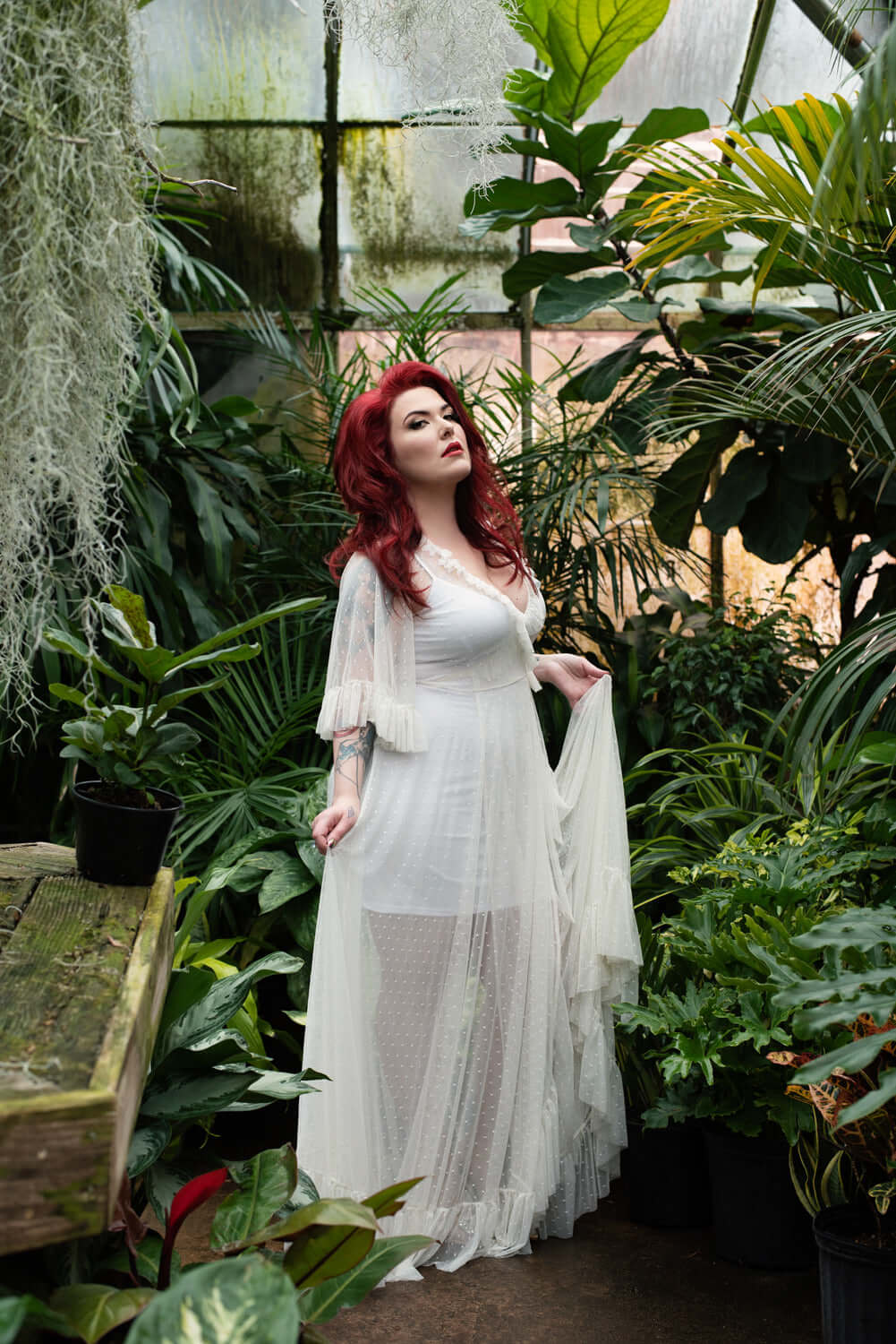 Ophelia Dress in Ivory Mesh Dot XS Ophelia Dress in Ivory Mesh Dot XS