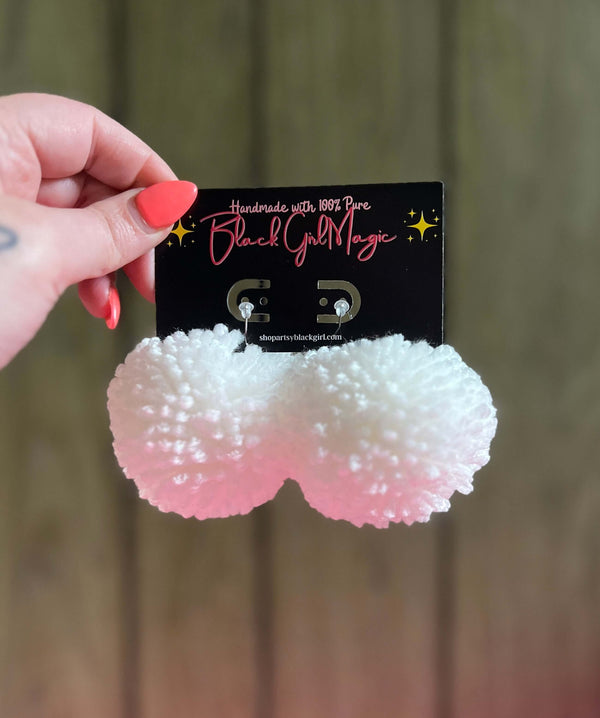 White Mega-Puff Earrings by Artsy Black Girl