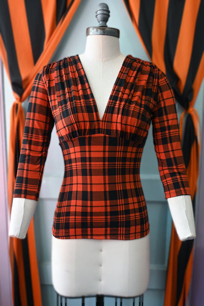 Raquel top in Pumpkin Plaid